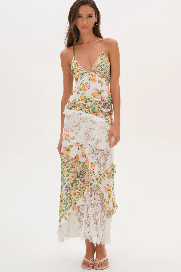 For Love and Lemons Rosalyn Maxi Dress - S