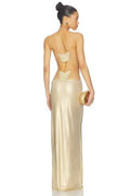I AM GIA ELLERY GOLD MAXI DRESS - S